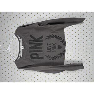 PINK Victoria's Secret Gray Cropped Sweatshirt